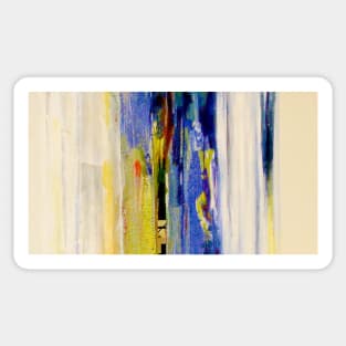 modern abstract painting blue and yellow Sticker